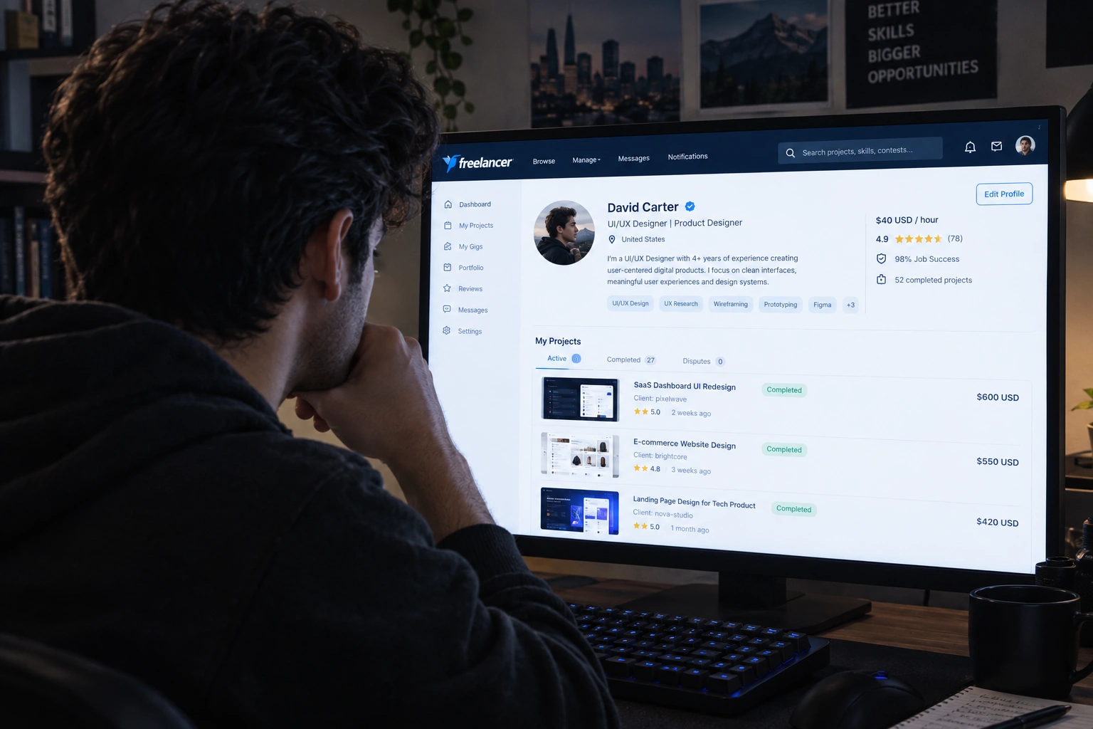فعالیت حرفه‌ای در Freelancer